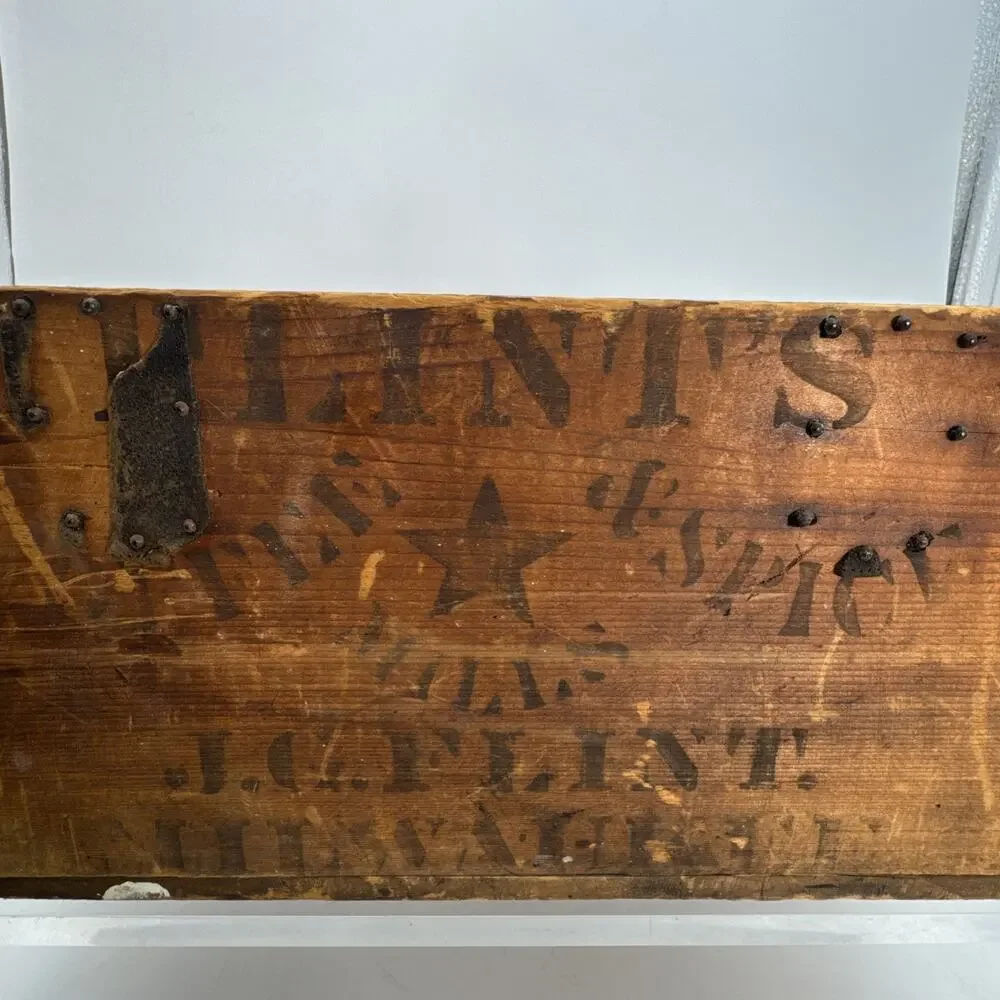 ANTIQUE FLINT’S STAR MILLS COFFEE & SPICE JG FLINT MILWAUKEE WI Wood Box